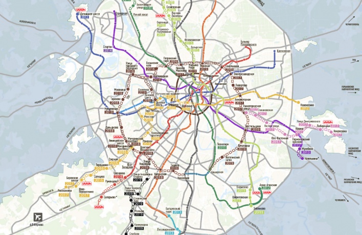Новая карта метро Москвы к 2020 г.